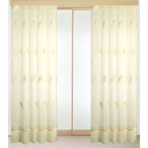 Záclona voálová, Debora květy a ornament metráž, smetanová, 280 cm