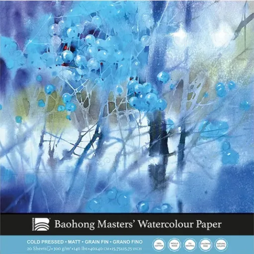 Akvarelový blok Baohong Masters 40x40cm cold pressed 300g