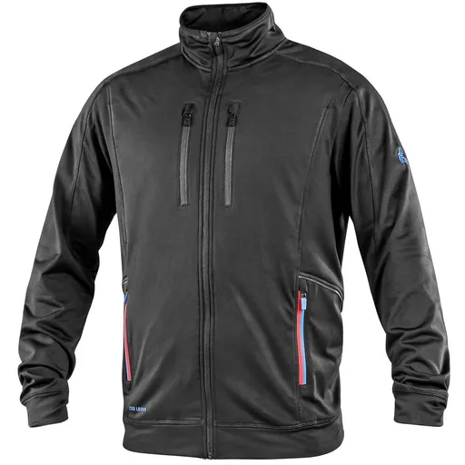 Canis (CXS) Pánská mikina CXS LEONIS - Černá / modrá / červená | 3XL