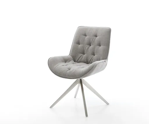 Jídelní židle Taimi-Flex látka Měkký šedá křížová podnož široká