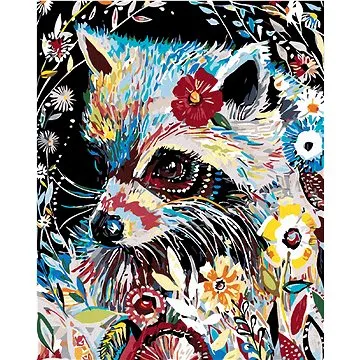 Malování podle čísel - Mýval s květy (HRAmal00636nad)