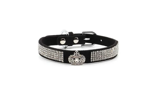 Vsepropejska Laura třpytivý obojek pro psa | 15 - 30 cm Barva: Černá, Obvod krku: 18 - 24 cm