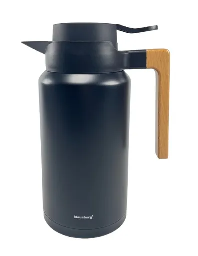Termoska Kaffia  2 l s dřevěnou rukojetí - ČERNÁ