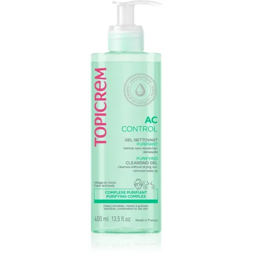 Topicrem AC Purifying Cleansing Gel hloubkově čisticí gel pro mastnou citlivou pleť 400 ml