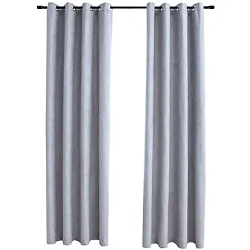 Zatemňovací závěsy s kovovými kroužky 2 ks šedé 140 x 245 cm (134466)