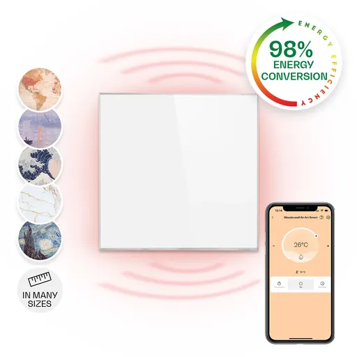 Klarstein Wonderwall 360 Smart, infračervený ohřívač, 60 x 60 cm, 360 W, časovač, IP24, bílý