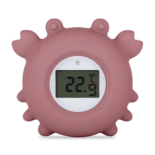 PETITE&MARS Teploměr silikonový digitální do vody Crab Caleb Dusty Rose 0m+