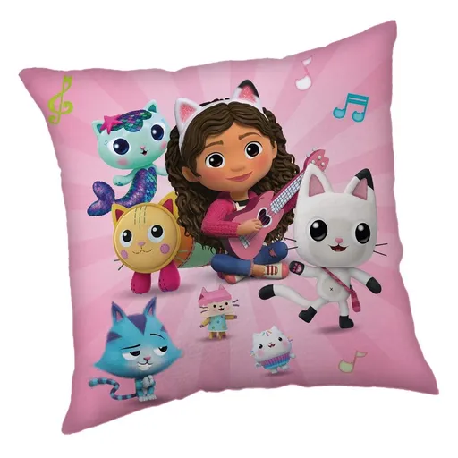 Jerry Fabrics Dětský polštářek s potiskem - Gábinin kouzelný domek - 02 | 40 x 40 cm