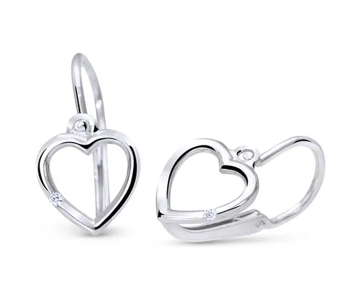 Cutie Jewellery Zlaté srdíčkové náušničky se zirkonem C2761-10-X-2 bílá