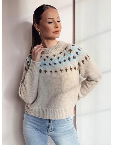 Dámský svetr jedné velikosti SKADOVA tmavě béžový