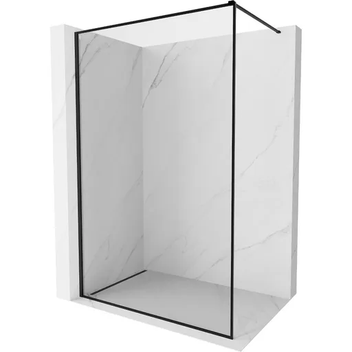 MEXEN/S Kioto-F Sprchová zástěna WALK-IN s rámem 75 x 202, transparent 8 mm, černá 800-075-104-70-00