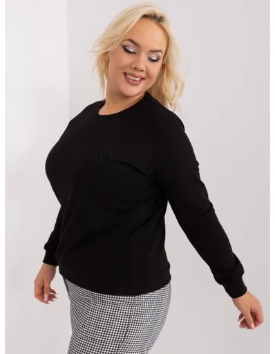 Dámská halenka plus size s dlouhými rukávy FIORA černá
