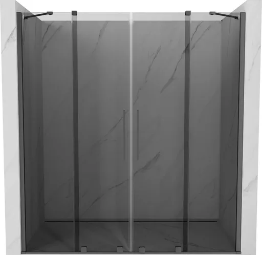 MEXEN/S Velar Duo posuvné sprchové dveře 180, grafit, grafit metal 871-180-000-42-95