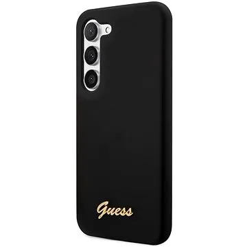 Guess Liquid Silicone Metal Logo Zadní Kryt pro Samsung Galaxy S23 Black (GUHCS23SSLSMK)