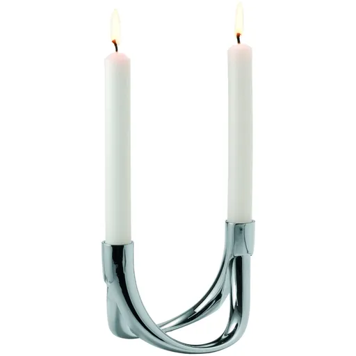 Dvouramenný svícen BOW Philippi 8 cm stříbrný