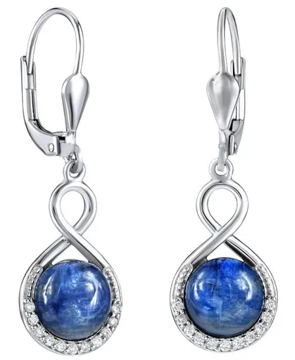 Silvego Stříbrné náušnice s přírodním Kyanitem JST14710KE