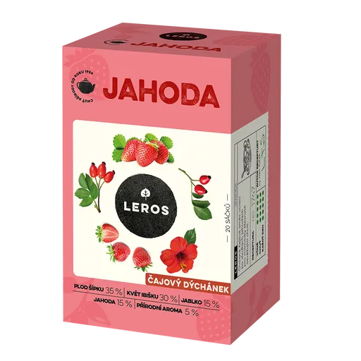 Leros Čajový dýchánek Jahoda 20x2 g