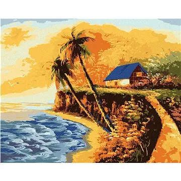 Domek na pobřeží, 80×100 cm, bez rámu a bez vypnutí plátna (5007202)