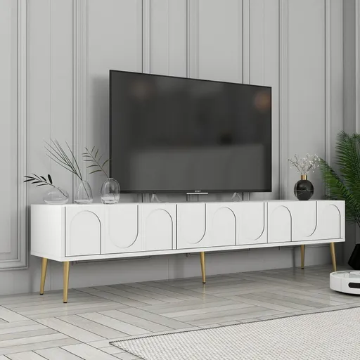 TV stolek Lyon 43 - White, Gold