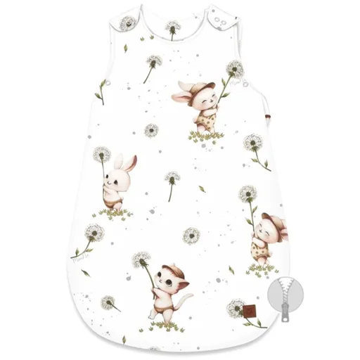 Miminu Spací vak, bavlna, 74 cm, Kocourek a pampeliška - bílá