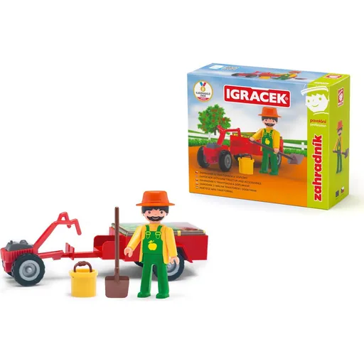 Igráček Zahradník - figurka s traktůrkem a příslušenstvím