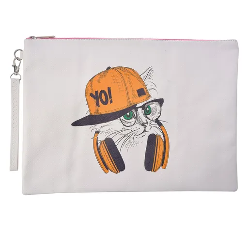 Toaletní taška Yo s kočkou a čepicí L - 34*24 cm Clayre & Eef