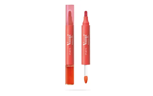 PUPA Milano Fix a olejový lesk na rty 2v1 Vamp! (Marker Duo) 4 ml 007 Red Potion
