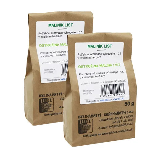 Bylinářství-kořenářství JUKL Čaj Maliník list 50 g 2 sáčky: 2x 50g