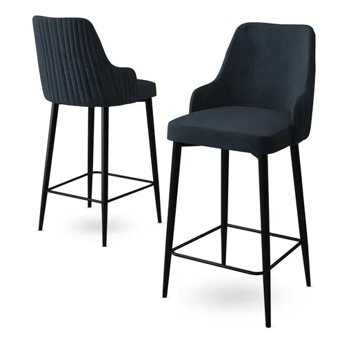 Bar Stool Set (2 Pieces) Enox - Anthracite, Black