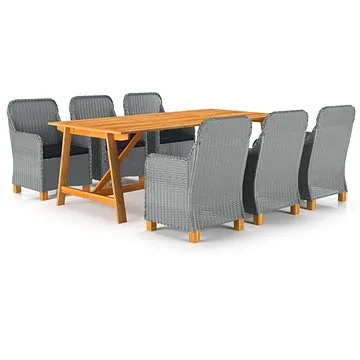 7dílný zahradní jídelní set světle šedý, 3068849 (3068849)