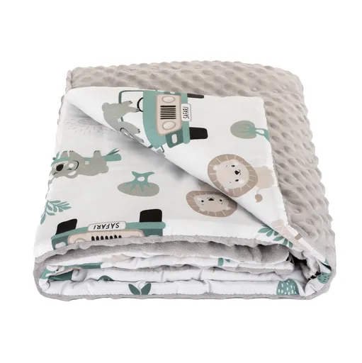 Bomimi Deka minky 100 x 75 cm pojízdná zoo, šedá xy