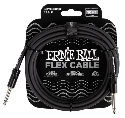 Ernie Ball Flex Instrument Cable Straight/Straight 10ft - Black