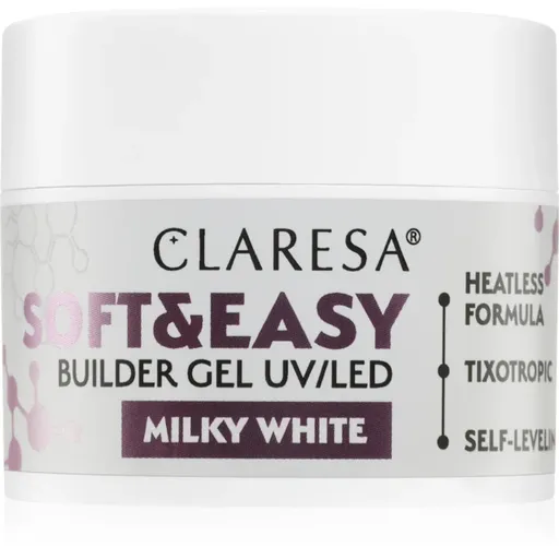 Claresa Soft&Easy Builder Gel podkladový gel na nehty odstín Milky White 12 g
