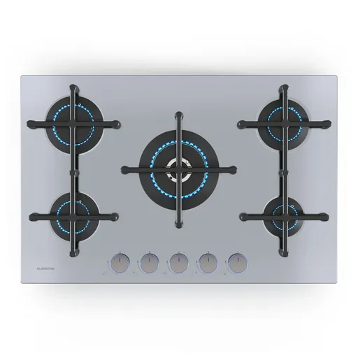 Klarstein Illuminosa 5 plynová varná deska 5 hořáků Sabaf hořák z nerezové oceli