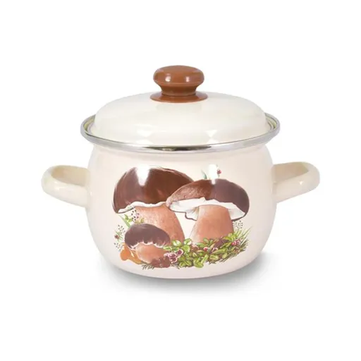 Smaltovaný hrnec s poklicí TORO 3,5l houby
