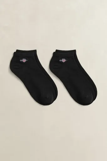 PONOŽKY GANT SHIELD ANKLE SOCKS 2-PACK BLACK