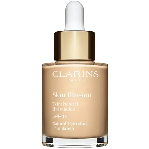 Clarins Skin Illusion Natural Hydrating Foundation rozjasňující hydratační make-up SPF 15 odstín 101W Linen 30 ml