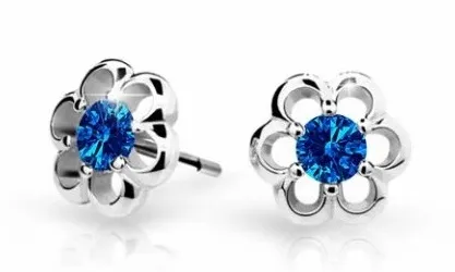 Cutie Jewellery Dětské náušnice z bílého zlata C1947-30-X-2 modrá