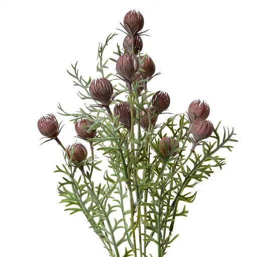 Dekorační umělá květina s fialovými bodláčky - 16*16*47 cm 6PL0349PA