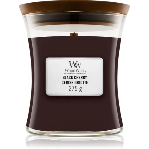 Woodwick Black Cherry vonná svíčka s dřevěným knotem 275 g