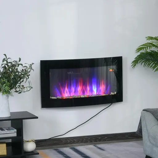 HOMCOM Elektrický krb na zeď s 3D efektem plamene