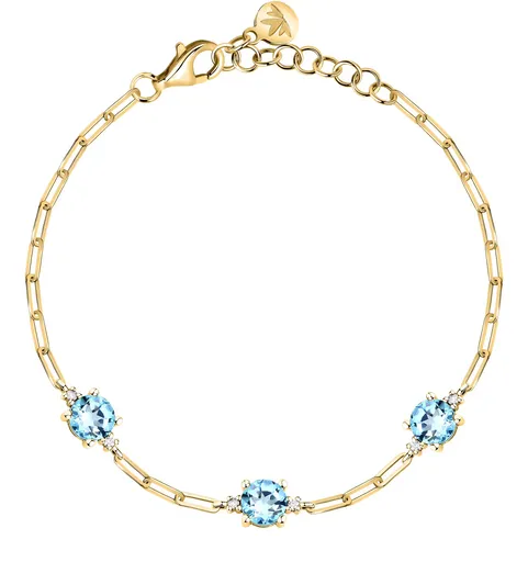 Morellato Pozlacený náramek s modrými kubickými zirkony Tesori SAIW304