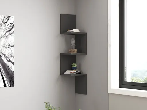 Nástěnná police Zikzak - Anthracite