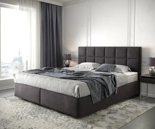 Boxspring postel Dream-Fine 180x200 cm mikrovlákno černá