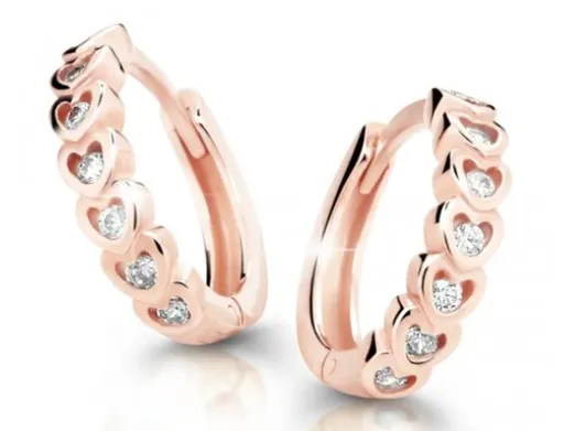 Cutie Diamonds Dětské kruhové náušnice z růžového zlata s brilianty C3341-10-10-X-4-D