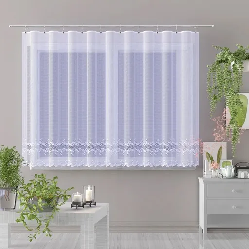 Záclona žakárová, Belinda metráž, bílá 180 cm