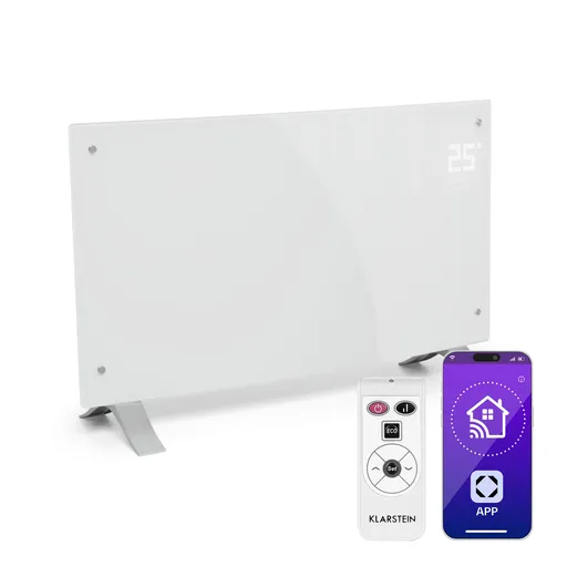 Klarstein Bornholm Curved Smart, konvektor, 2000 W, ovládání přes aplikaci, bílý