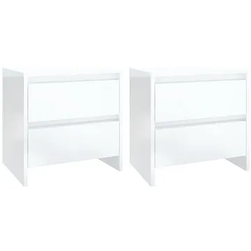 SHUMEE Noční stolky 2 ks bílé vysoký lesk 45 × 34,5 × 44,5 cm dřevotříska, 809858 (809858)