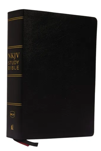 NKJV Study Bible, Premium Bonded Leather, Black, Comfort Print - Thomas Nelson