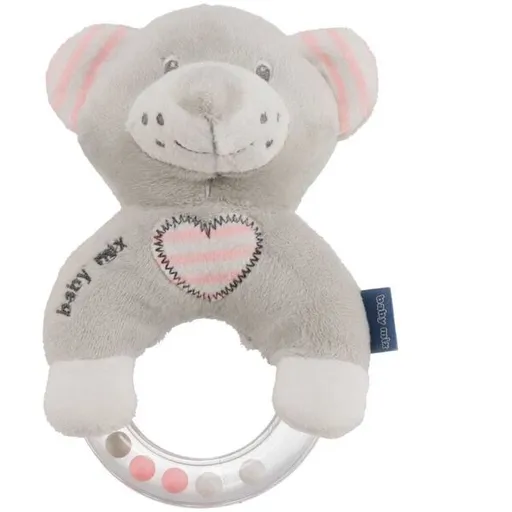 BABY MIX MEDVĚD Plyšové chrastítko, šedá, velikost